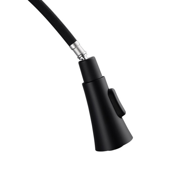 Смеситель для кухни Timo Saona черный, с выдвижным изливом (2336/03FL)