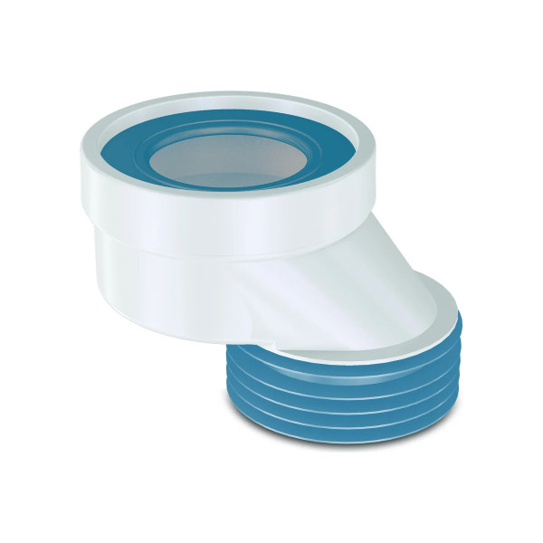 Отвод для унитаза эксцентрический со смещением 60 мм., длина 122 мм. Nova (белый) (7153)