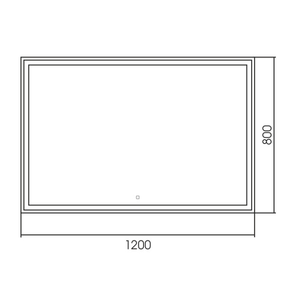 Зеркало Abber See 80x120 с подсветкой, сенсорный выключатель, диммер (AG6115SL-1.2)