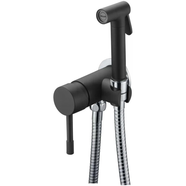 Смеситель с гигиеническим душем Boheme Uno B (черный) (467-BCR)