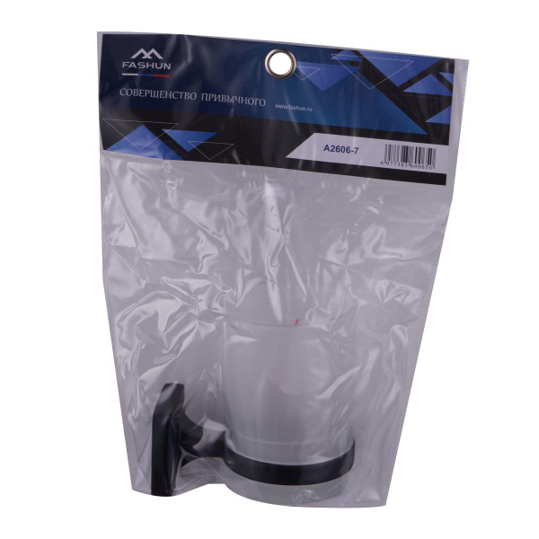 Стакан Fashun L=100 мм H=95 мм цинк. сплав + нерж. сталь черный (A2606-7)