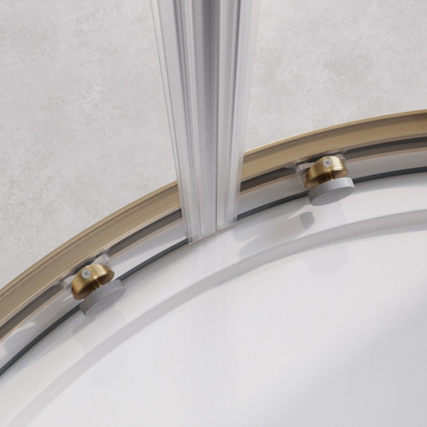 Душевой уголок Cezares Relax 304 120x90x200 стекло прозрачное, профиль брашированное золото (RELAX-304-RH-2-120/90-C-BORO)