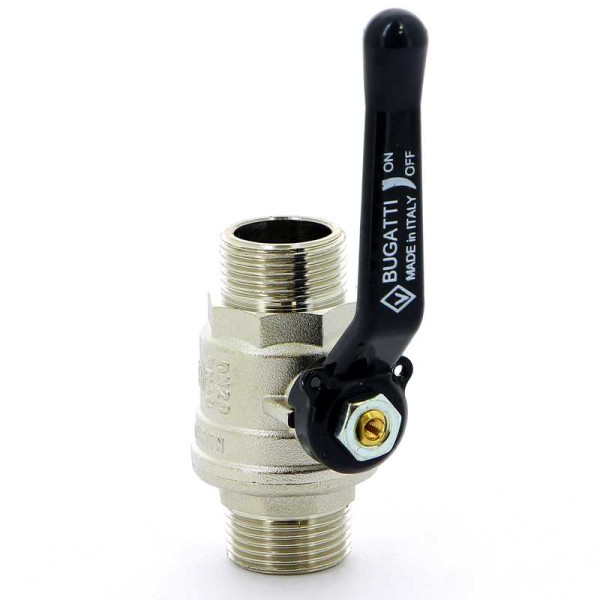 Кран Bugatti 3/4" НН шаровый Oregon 325 (черная ручка) (03250024)