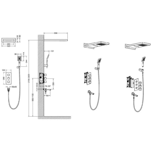 Душевая система Timo Petruma хром внеш.часть внутр.часть (SX-5079/00SM)