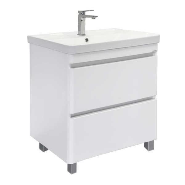 Тумба напольная Comforty Мадрид 810x860x475 серый шелк матовый с раковиной (00-00019070)