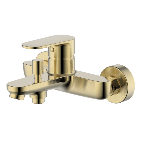 Смеситель для ваны и душа Aquatek Ника золото шлифованное (AQ1840BG) Смеситель для ваны и душа Aquatek Ника золото шлифованное (AQ1840BG)