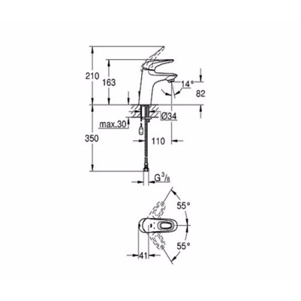 Смеситель для раковины Grohe Eurostyle 2015 (33557003)