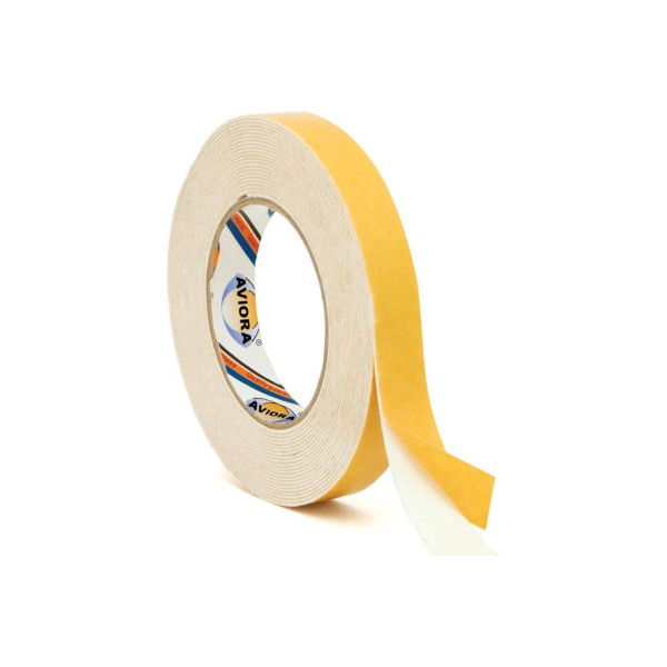 Лента клейкая двусторонняя на вспененной основе для крепления зеркал Aviora 25 мм х 10 м (белая) (302-065)