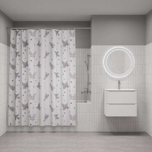 Шторка для ванны текстиль Iddis 200x180 полиэстер с рисунком (BP04P18i11)