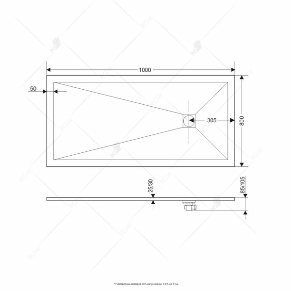 Душевой поддон RGW Stone Tray ST-W 80x100 белый (16152810-01)
