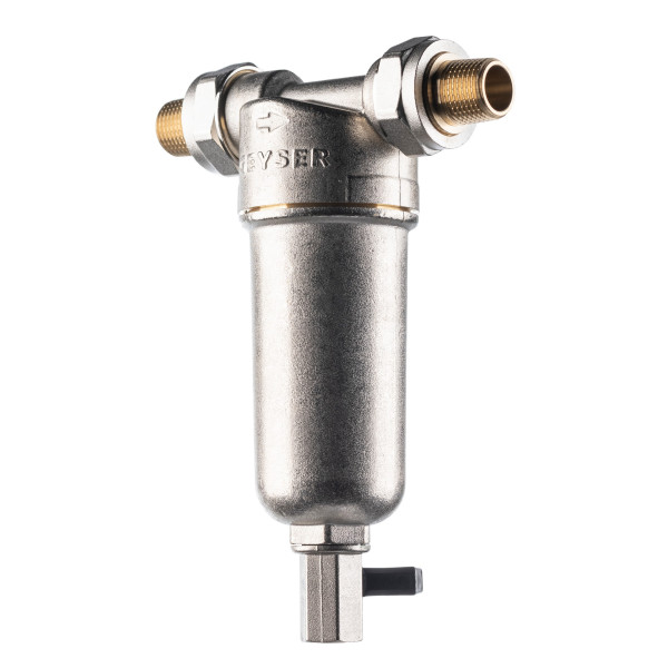 Фильтр самоочищающийся Гейзер-Бастион 121 1/2" (латунный корпус, со сгонами) (32668) Фильтр самоочищающийся Гейзер-Бастион 121 1/2" (латунный корпус, со сгонами) (32668)