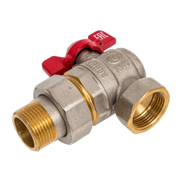 Кран угловой 3/4" шаровый со сгоном Rommer (ГОСТ, красная бабочка) RBV-0006-2610220 Кран угловой 3/4" шаровый со сгоном Rommer (ГОСТ, красная бабочка) RBV-0006-2610220