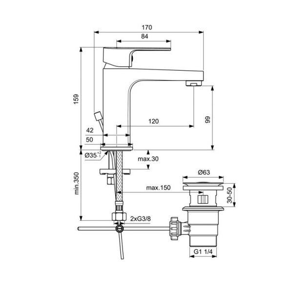 Смеситель для раковины Ideal Standard Cerafine D хром (BC491AA)