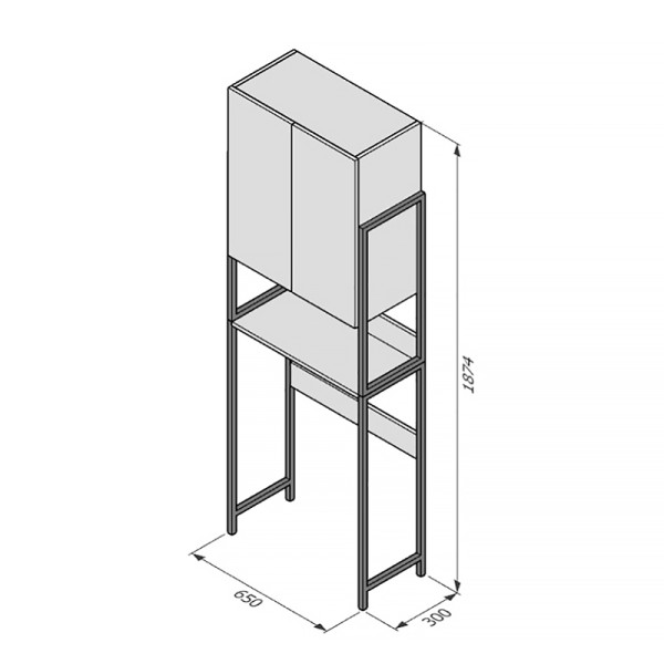 Стеллаж Melodia Комфорт полки и дверцы 300 белый (из 2 частей) (MFR80060WT)