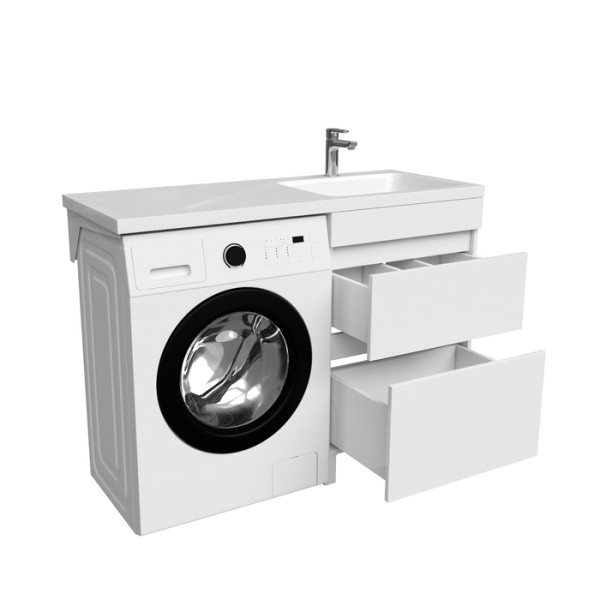 Тумба для стиральной машины с раковиной Iddis Optima Home белая (OPH12RBi95K) Тумба для стиральной машины с раковиной Iddis Optima Home белая (OPH12RBi95K)
