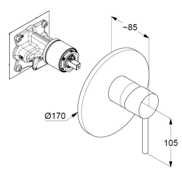 Смеситель для душа Kludi Bozz черный, внешняя часть (386553976) Смеситель для душа Kludi Bozz черный, внешняя часть (386553976)