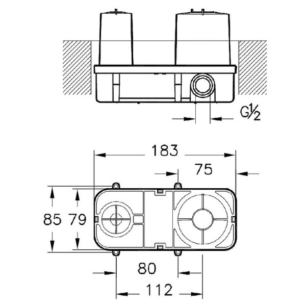 Скрытая часть для смесителя Vitra Istanbul 1/2" (A42230) Скрытая часть для смесителя Vitra Istanbul 1/2" (A42230)