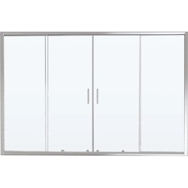 Душевая шторка для ванны BelBagno Unique 150x140 стекло прозрачное, профиль хром (UNIQUE-VF-2-150/180-140-C-Cr)