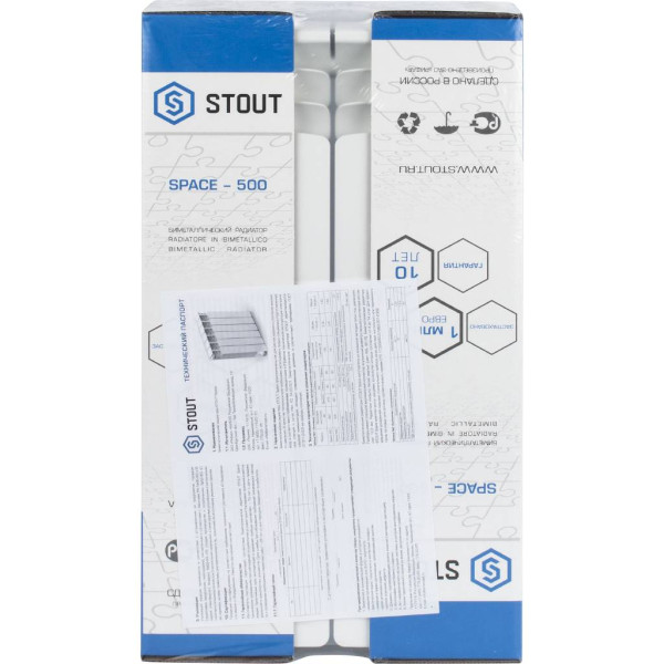 Радиатор биметаллический Stout Space 500 7 секций (SRB-0310-050007) Радиатор биметаллический Stout Space 500 7 секций (SRB-0310-050007)