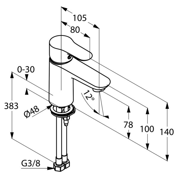 Смеситель для раковины Kludi Objekta хром (321260575)