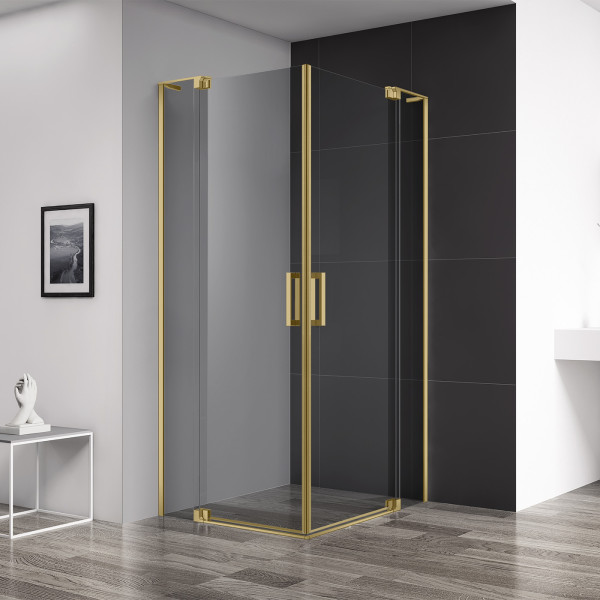 Душевой уголок Cezares Slider 80x80x195 стекло тонированное (графит), профиль брашированное золото (SLIDER-A-2-80/90-GRIGIO-BORO) Душевой уголок Cezares Slider 80x80x195 стекло тонированное (графит), профиль брашированное золото (SLIDER-A-2-80/90-GRIGIO-BORO)