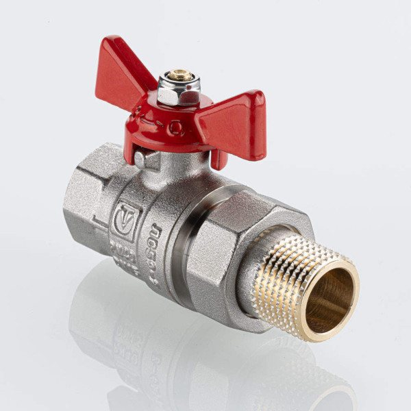 Кран 3/4" шаровый со сгоном Valtec Base-ГОСТ (красная бабочка) VT.227S.N.05