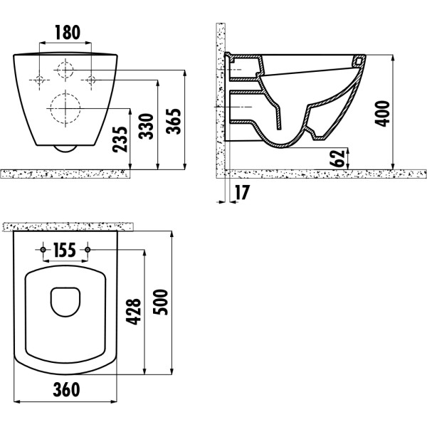 Унитаз подвесной Creavit (TP326-11CB00E-0000)