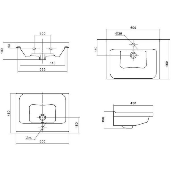 Раковина встраиваемая Santek Миранда 60 (1WH302421)