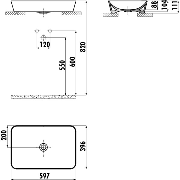 Раковина мебельная Creavit Ultra 59,7x39,6 белая (UL060-00BM00E-0000) Раковина мебельная Creavit Ultra 59,7x39,6 белая (UL060-00BM00E-0000)