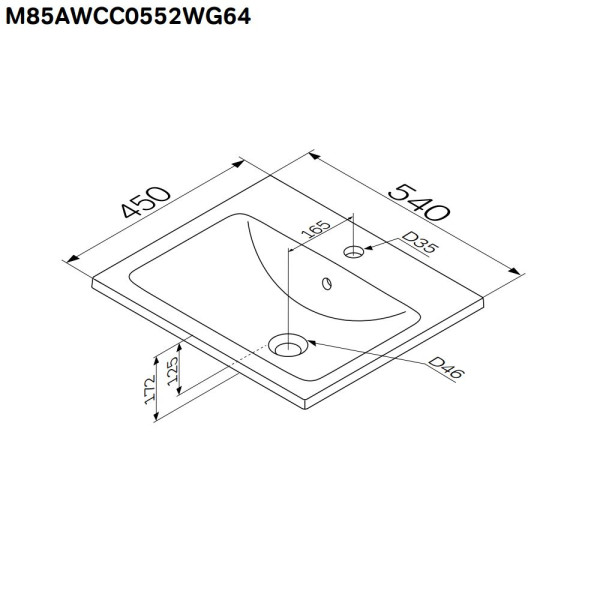 Раковина мебельная AM.PM X-Joy 55x45 белый глянец (M85AWCC0552WG64) Раковина мебельная AM.PM X-Joy 55x45 белый глянец (M85AWCC0552WG64)