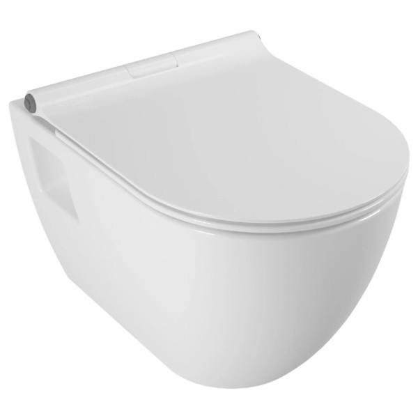 Унитаз подвесной Serel Smart 52x35,5 безободковый, с сиденьем микролифт Beta (SM46SL)