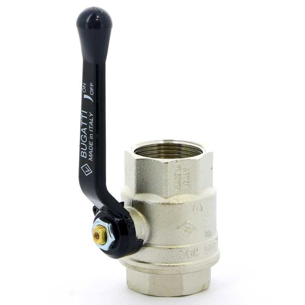 Кран Bugatti 1 1/4" ВВ шаровый Oregon 300 (черная ручка) (03000181)