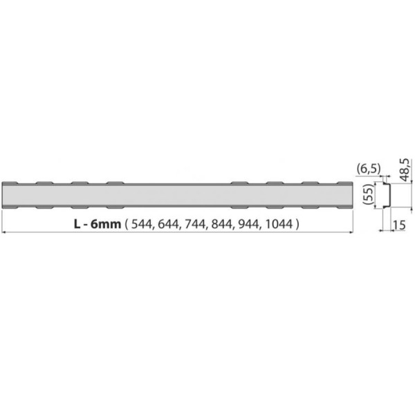 Решетка для душевого лотка Alcaplast нержавеющая сталь-матовый (SOLID-950M)