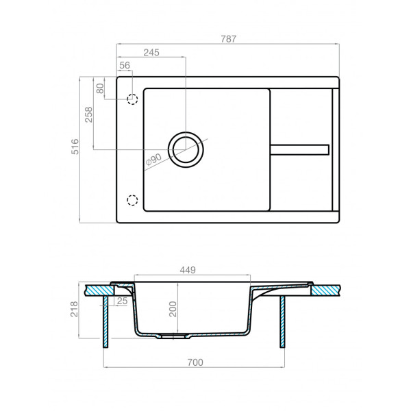 Мойка для кухни врезная Aquaton Делия 78 516x787x218 графит (1.A715.1.32D.E21.0) Мойка для кухни врезная Aquaton Делия 78 516x787x218 графит (1.A715.1.32D.E21.0)