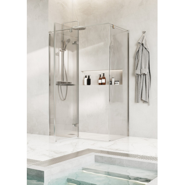 Душевая дверь Roca Akropolis 120x80x200  L стекло прозрачное, профиль черный матовый (Z.RU93.0.788.4)