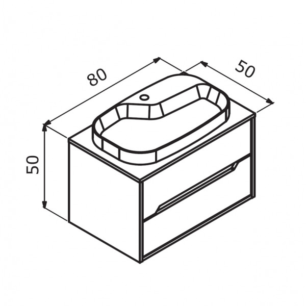Тумба подвесная Orka Galia 800x500x500 Lidya (3004160)