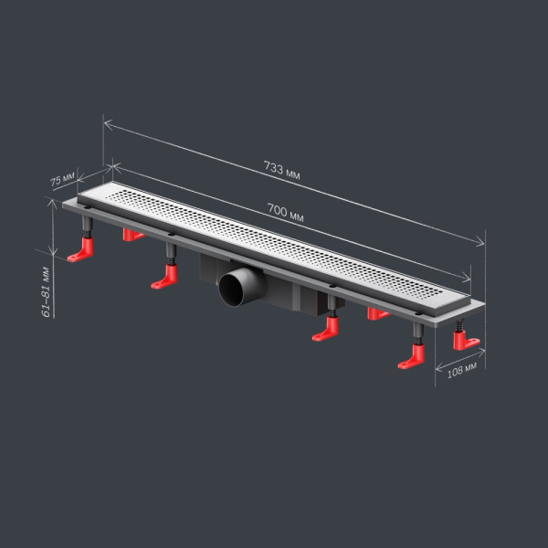 Душевой лоток AM.PM PrimeFlow линейный универс затвор Cut Gradient 70 см сталь мат (W02SC-P11-070-01SB) Душевой лоток AM.PM PrimeFlow линейный универс затвор Cut Gradient 70 см сталь мат (W02SC-P11-070-01SB)
