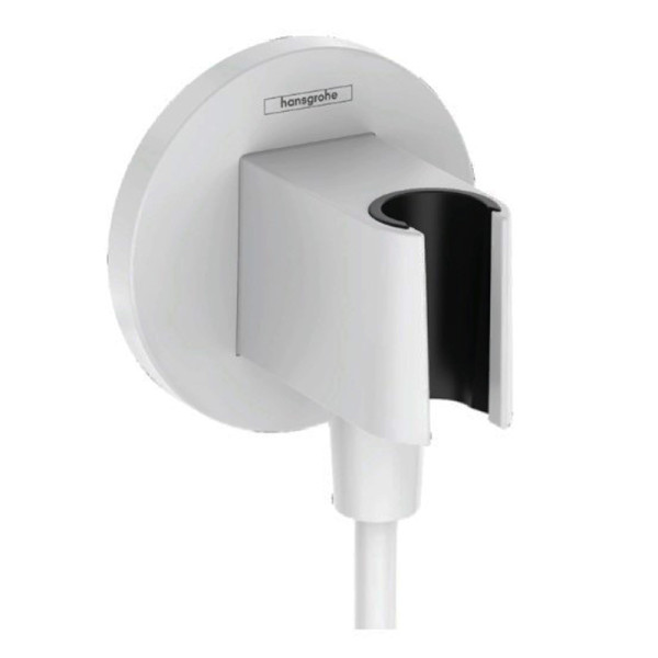 Шланговое подсоединение Hansgrohe Fixfit S с держателем душа матовый белый (26888700)