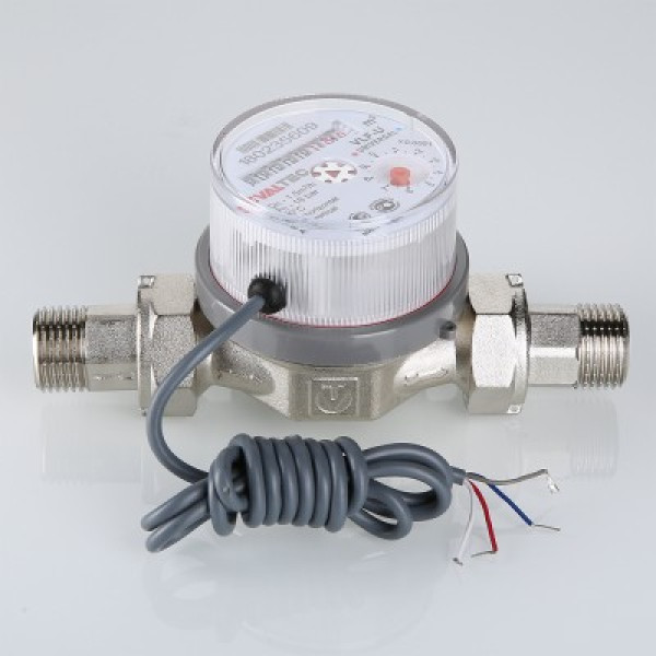 Счетчик для воды универсальный с импульсным выходом Valtec 1/2" (80 мм., со сгонами) VLF-15U-I Счетчик для воды универсальный с импульсным выходом Valtec 1/2" (80 мм., со сгонами) VLF-15U-I
