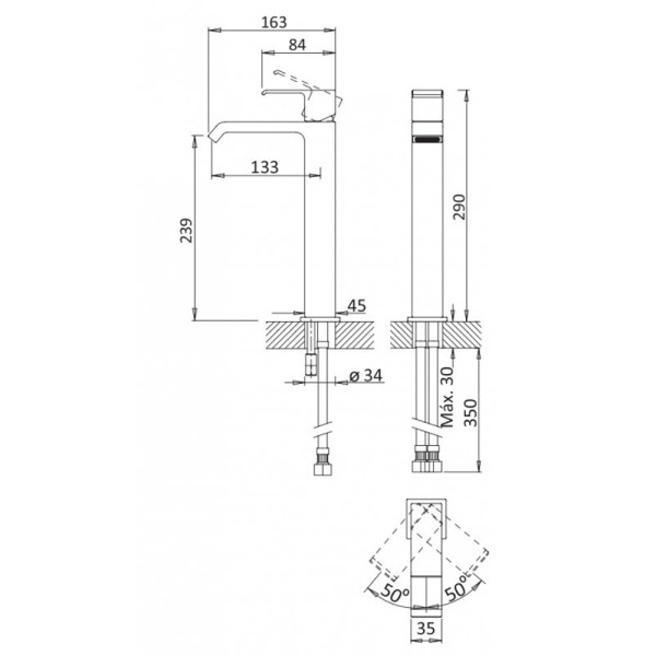 Смеситель для раковины Cezares Porta (PORTA-LC-NOP) Смеситель для раковины Cezares Porta (PORTA-LC-NOP)
