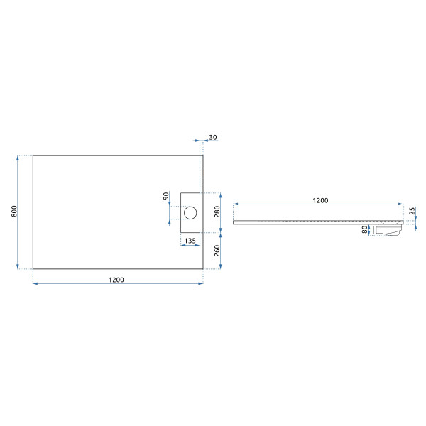 Душевой поддон REA Bazalt Black 120x80 (REA-K3305)