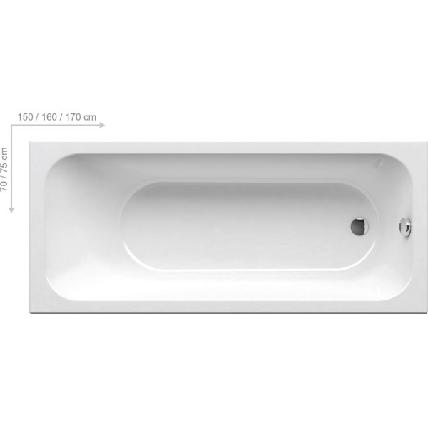 Ванна акриловая Ravak Chrome 170х75 без гидромассажа (C741000000) Ванна акриловая Ravak Chrome 170х75 без гидромассажа (C741000000)