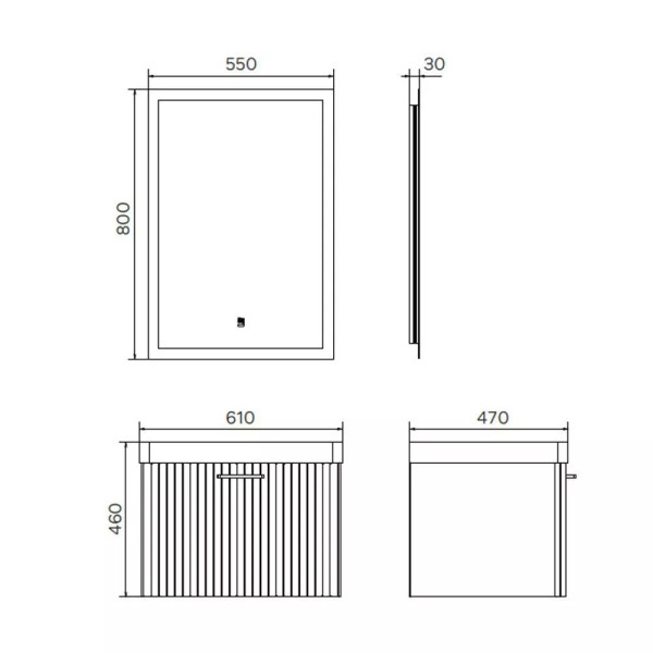 Тумба подвесная с раковиной Comforty Ангара 600x30x460 дуб темно-коричневый (00-00021035)