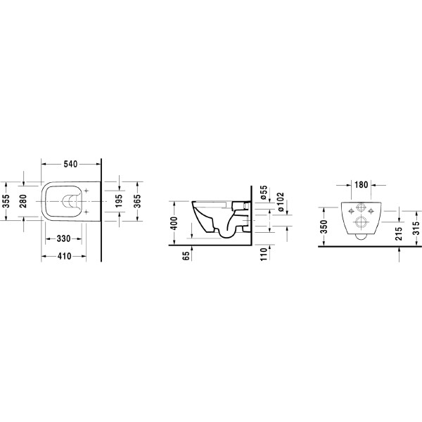 Унитаз подвесной Duravit Happy D.2 36,5*54 Anthracite/Anthracite matt (2222098900)