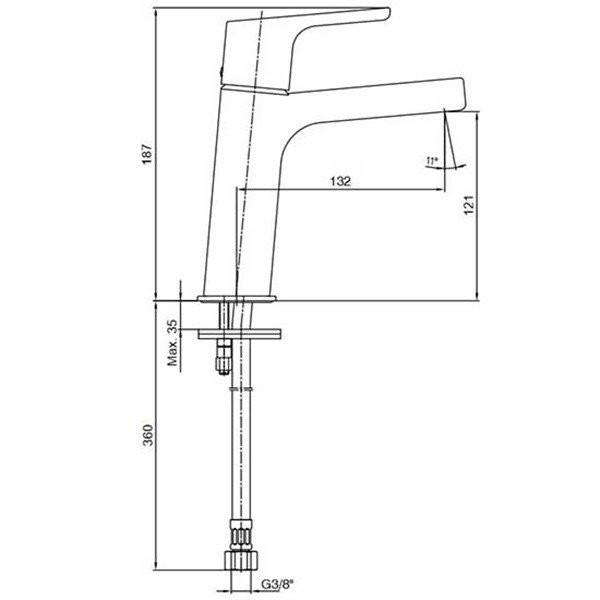 Смеситель для раковины E.C.A. Luna золотой (102808940EX)