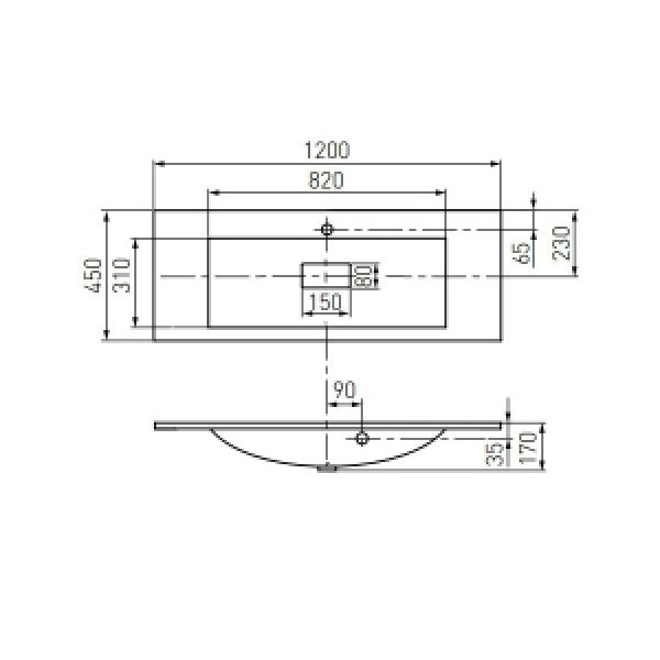 Раковина встраиваемая Акватон Премьер M 120 (1A70483KPR010)