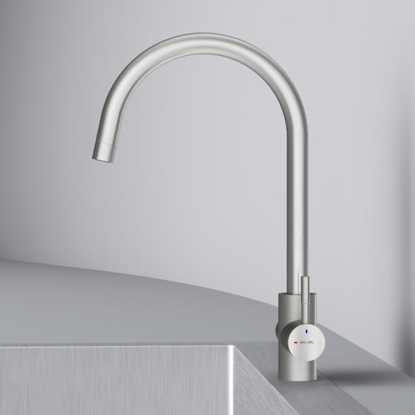 Смеситель для кухни AM.PM X-Joy S с С-изливом с каналом для питьевой воды сатин (F85B07711) Смеситель для кухни AM.PM X-Joy S с С-изливом с каналом для питьевой воды сатин (F85B07711)