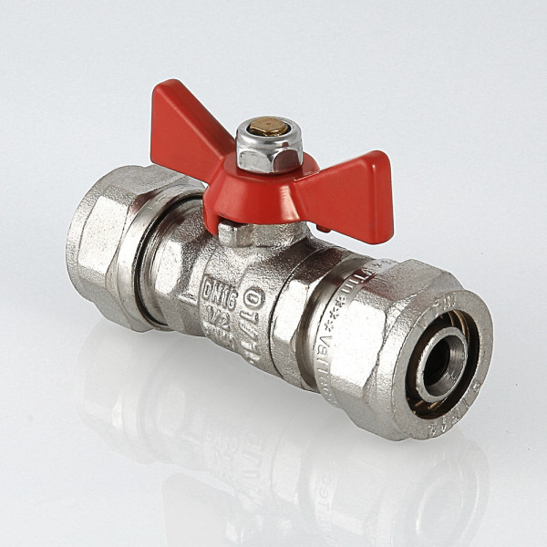 Кран 16х16 шаровый обжим Valtec (красная бабочка) VT.343.N.1616 Кран 16х16 шаровый обжим Valtec (красная бабочка) VT.343.N.1616