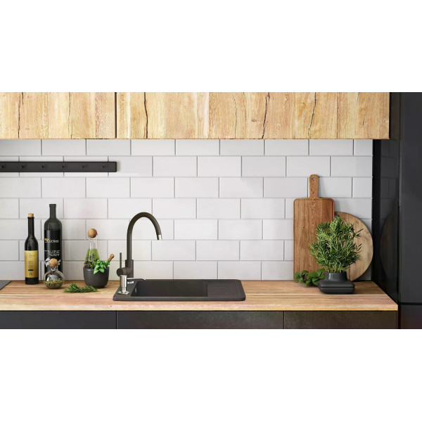 Мойка для кухни Rea sten black Nakrapiany гранит 79,5x48x20 черная с вкраплением (ZLE-00107)