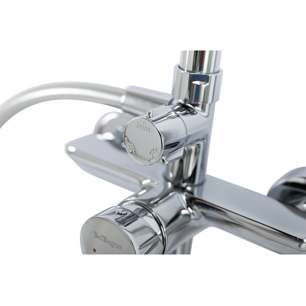 Душевая система BelBagno со смесителем и изливом, хром (AURORA-VSCM-CRM)